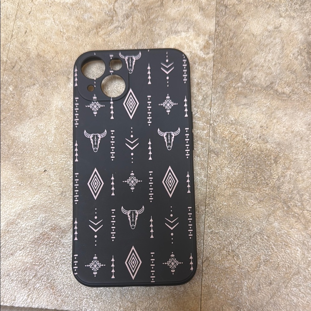 Patterned Black Phone Case